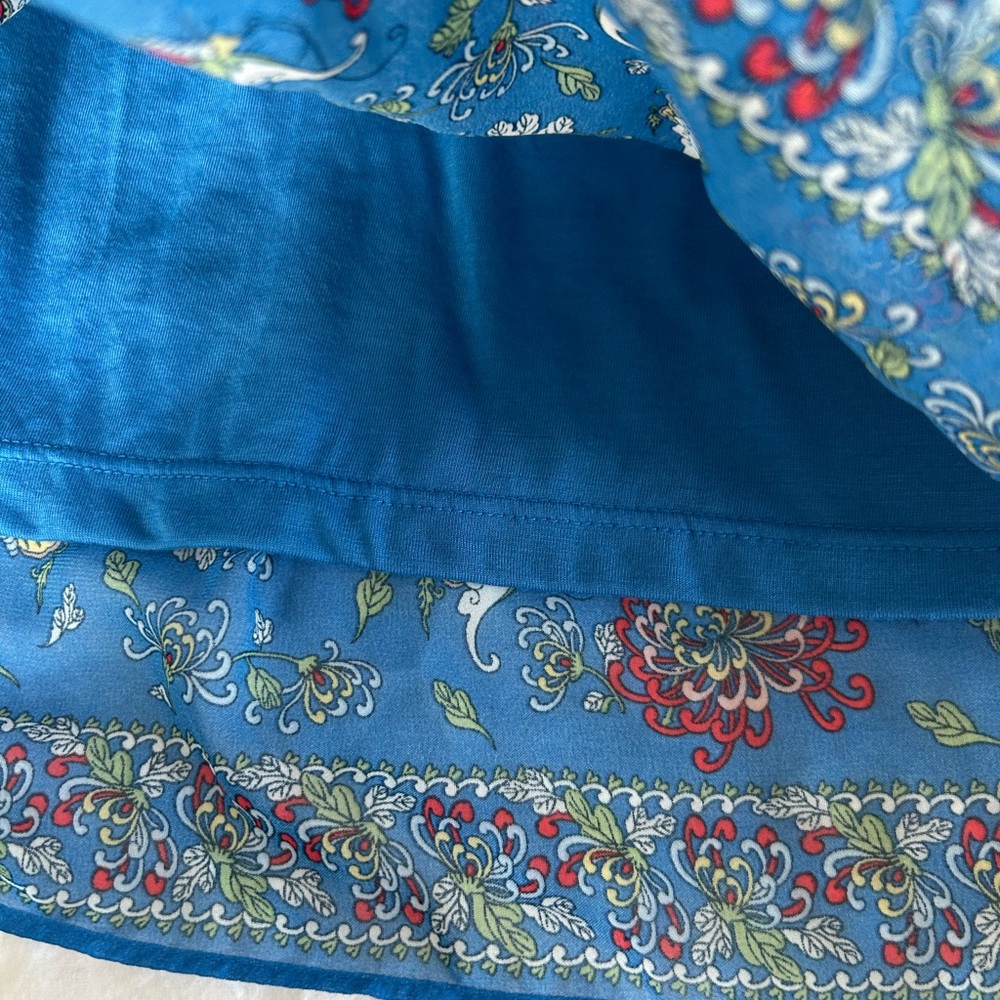 Max Studio Blue Floral A-Line Skirt - Picture 5 of 8
